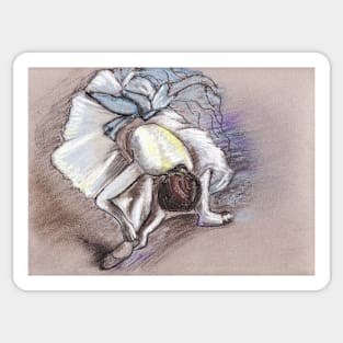 Dancer Lacing Her Ballet Slipper (After Degas) Sticker